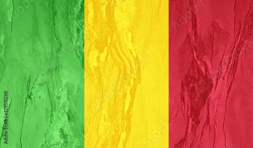 Guinea national flag created in grunge style