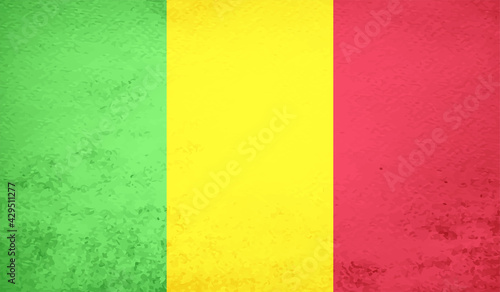 Guinea national flag created in grunge style