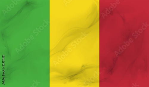 Guinea national flag created in grunge style
