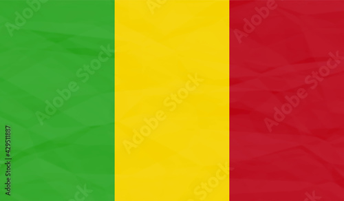 Guinea national flag created in grunge style