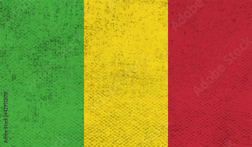 Guinea national flag created in grunge style