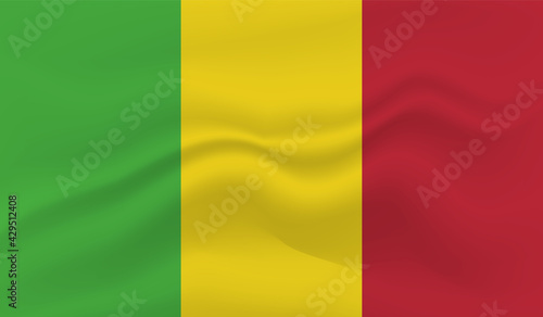 Guinea national flag created in grunge style