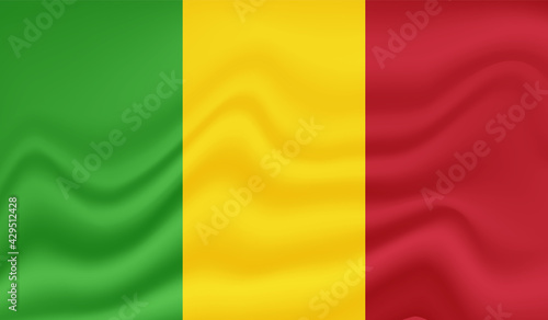 Guinea national flag created in grunge style