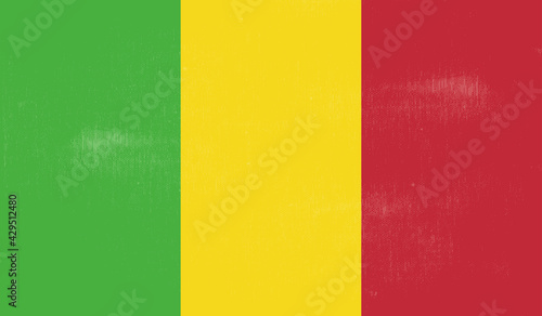 Guinea national flag created in grunge style