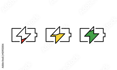 Free Download Battery charge icon vector. indicator battery illustration symbol. accumulator logo. - GFXLoad