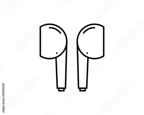 TWS true wireless stereo bluetooth wireless headphones, vector TWS true wireless stereo headphones stereo headset for playing high quality music.