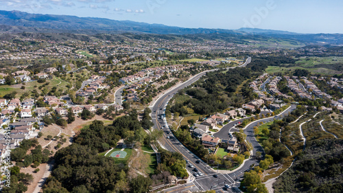 Daytime aerial view of the city of Coto de Caza, California, USA. © Matt Gush