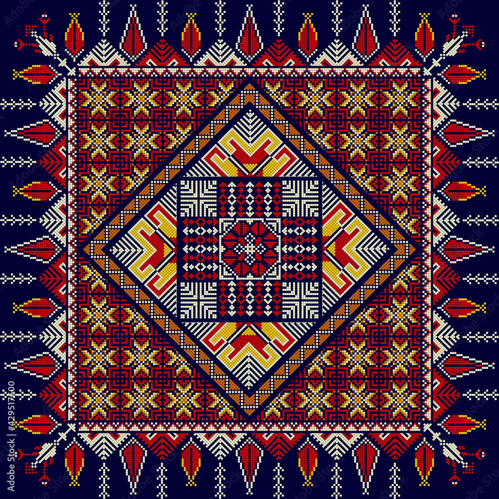 Traditional Palestinian Embroidery Pattern 25