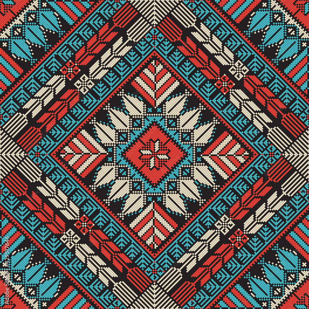 Traditional Palestinian Embroidery Pattern 29