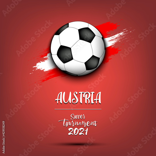 Soccer ball on the flag of Austria