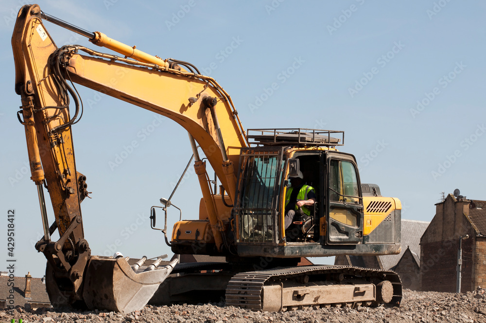 Excavators are heavy construction equipment consisting of a boom, dipper, bucket and cab on a rotating platform known as the 