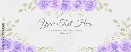 Hand drawn purple floral background design