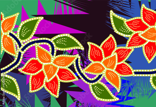 Indonesian batik motifs with very distinctive plant patterns. exclusive background. EPS 10 Vector