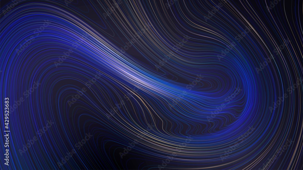 Abstract dark background with flowing glowing lines Abstract dark background with flowing glowing lines