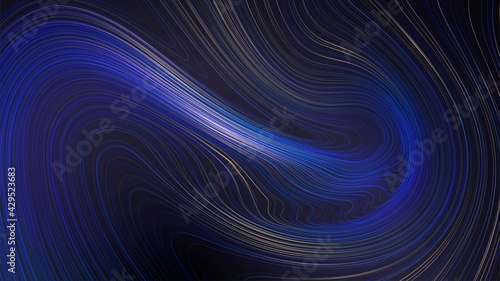 Abstract dark background with flowing glowing lines
