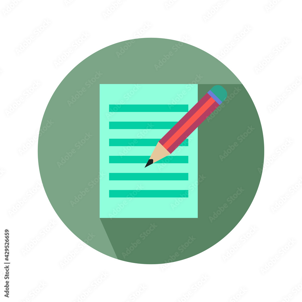 Paper and Pencil Flat Icon Art Vector Design Paper and Pencil Flat Icon Art Vector Design