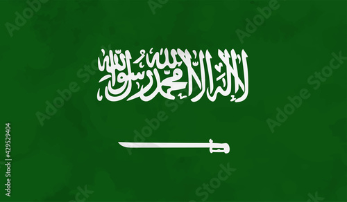Grunge Saudi Arabia flag. Saudi Arabia flag with waving grunge texture.