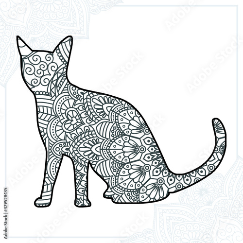 Animal Mandala. Vintage decorative elements. Oriental pattern, vector illustration.