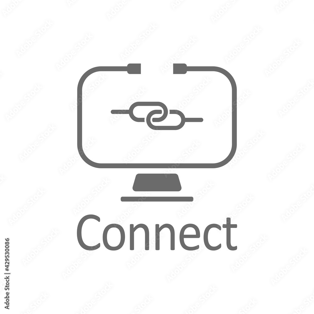 Link sign, vector chain symbol computer theme Link sign, vector chain symbol computer theme