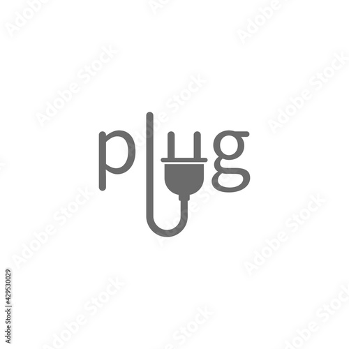 lettering logo concept with symbol plugin