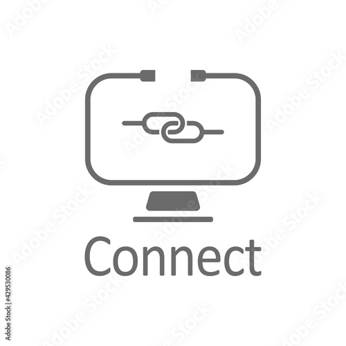 Link sign, vector chain symbol computer theme