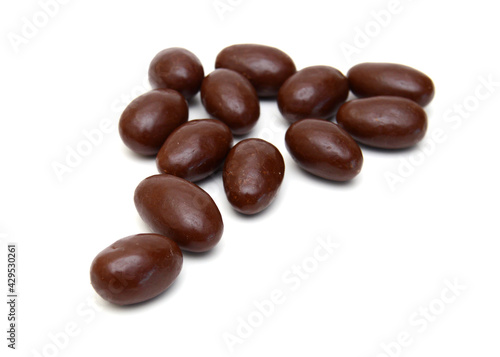 Chocolate candy on white background 