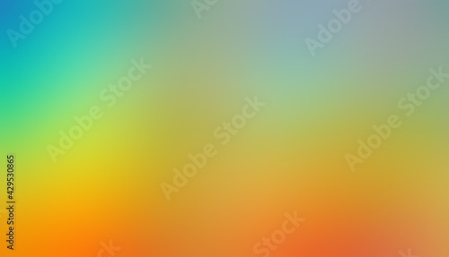 Yellow orange blue gradient formless background for hot summer design. Soft abstract texture. Vivid tropical colors.