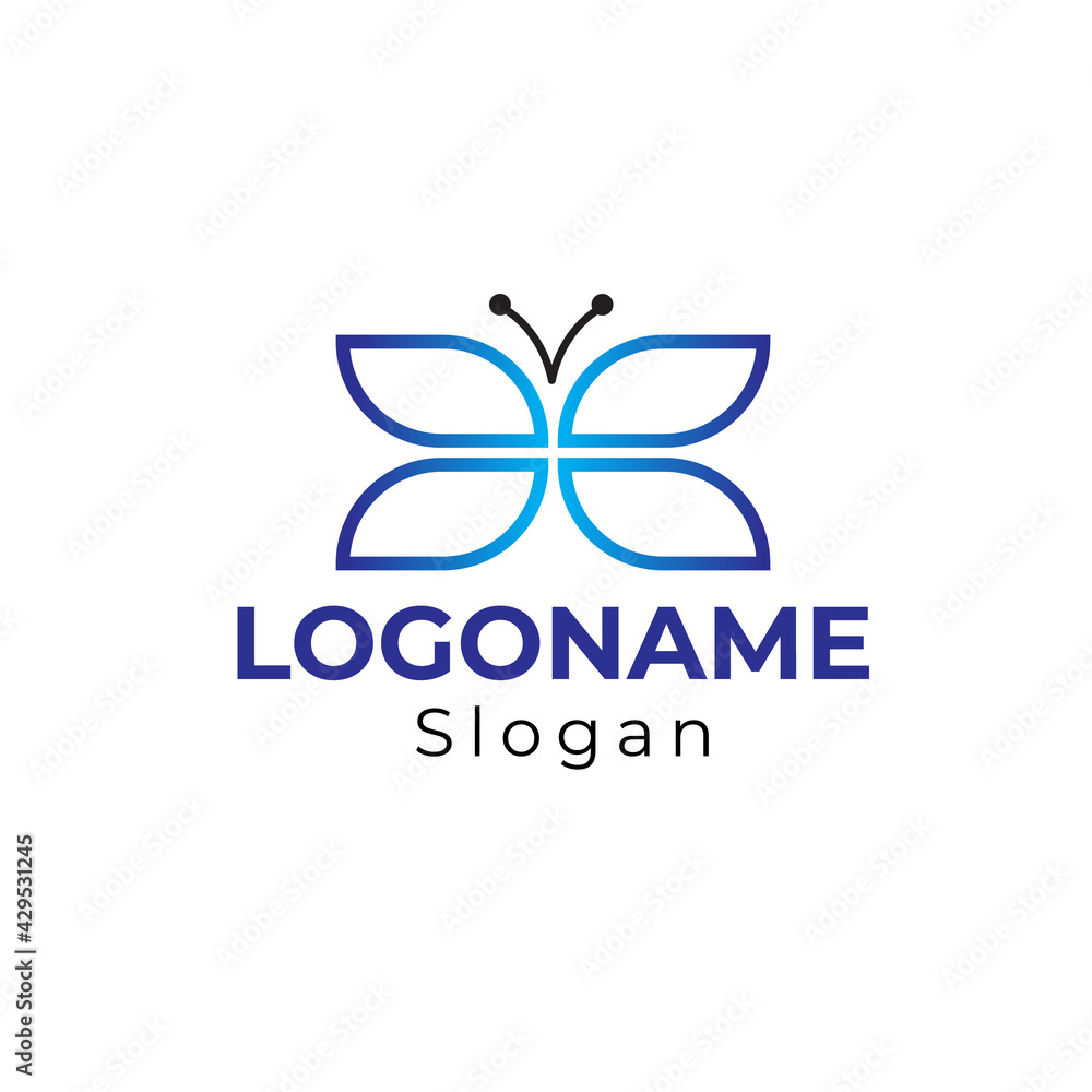 butterfly line art logo design butterfly line art logo design