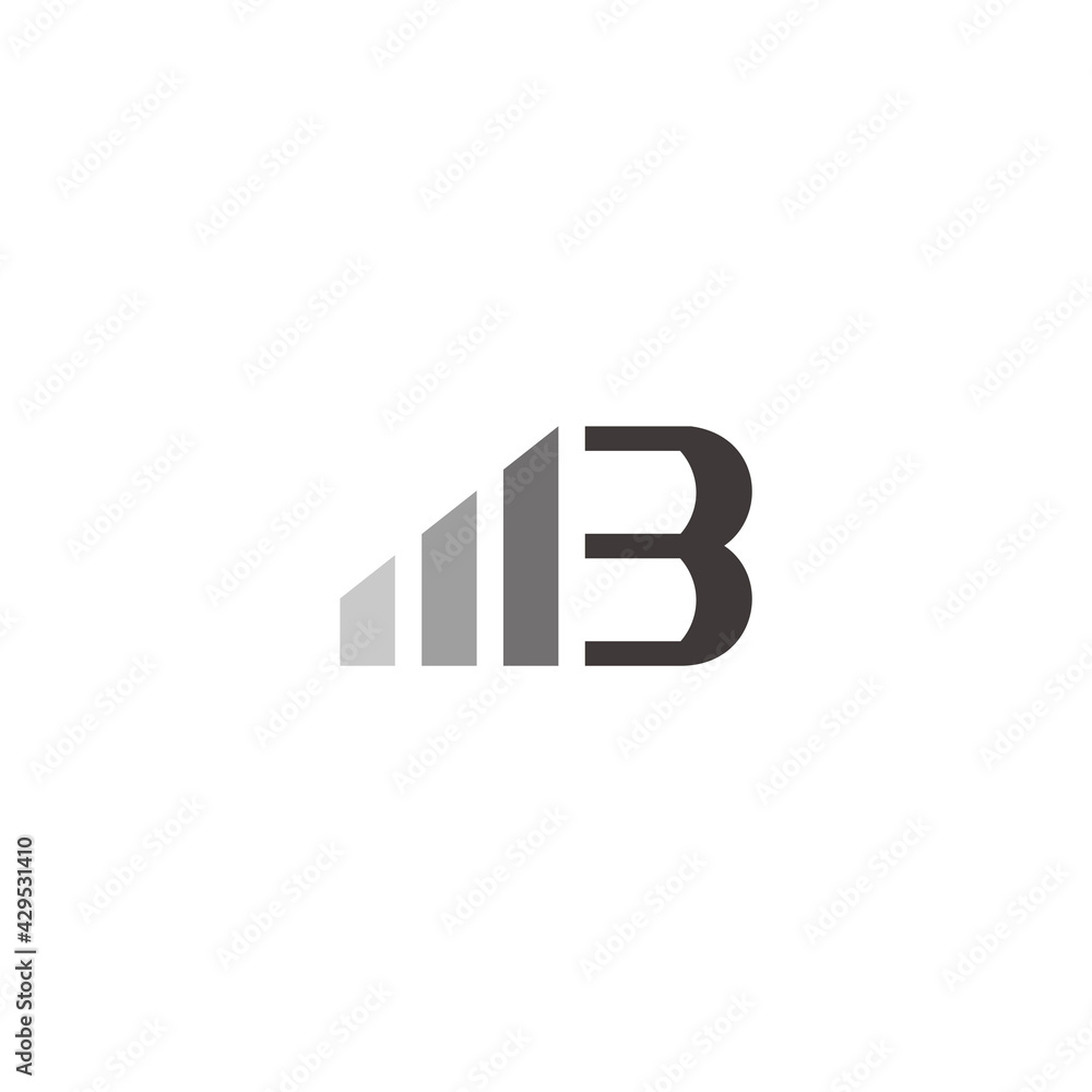 letter m b mobile phone signal symbol logo vector - obrazy, fototapety, plakaty 