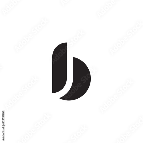 letter bj curves geometric simplicity concept logo vector
