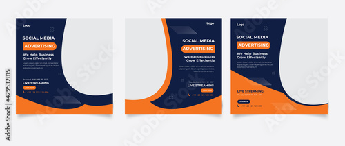 Digital marketing live webinar and corporate social media post template 