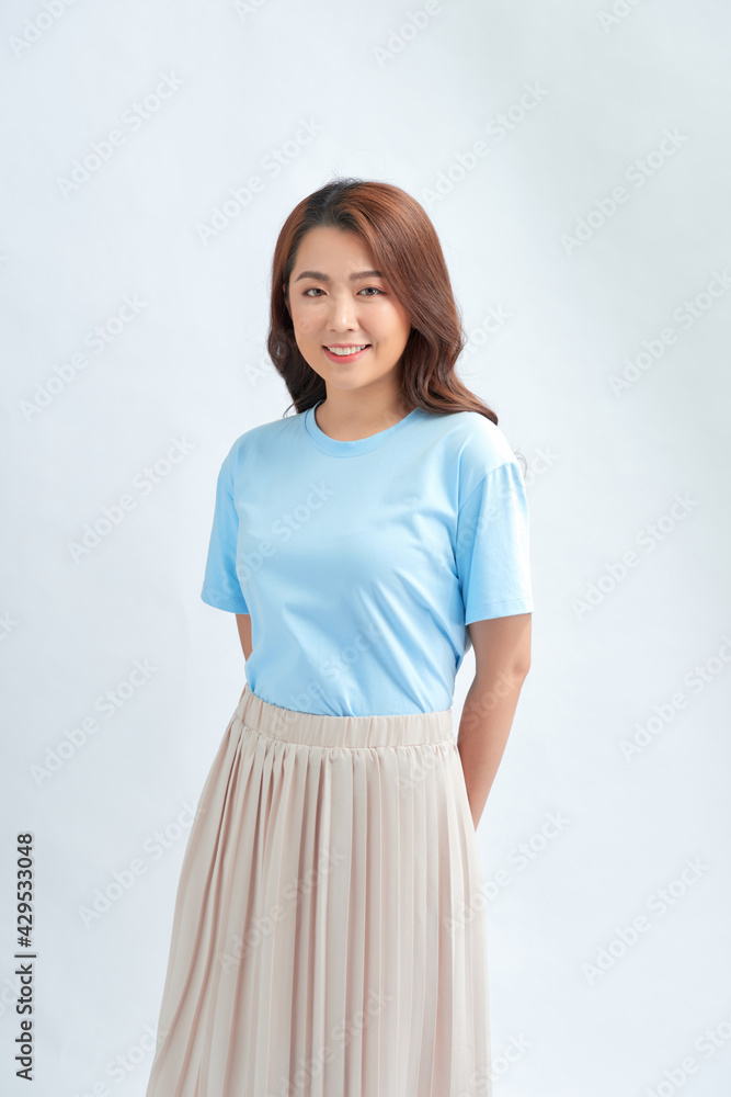Teenager girl over isolated white background laughing Teenager girl over isolated white background laughing