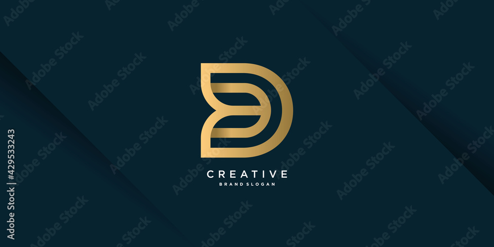 Monogram D logo with creative unique concept for business, company or person part 6 - obrazy, fototapety, plakaty 