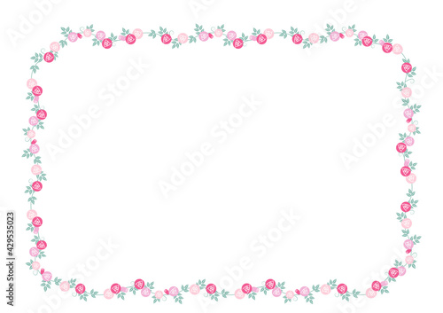 角型バラのフレーム　背景透過