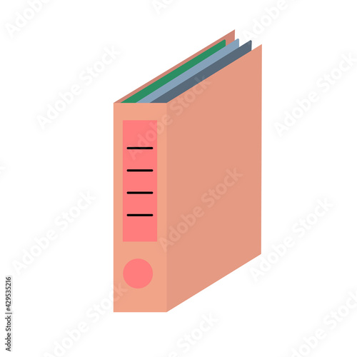 Folder icon in trendy flat style. Folder with documents on white background, vector. 