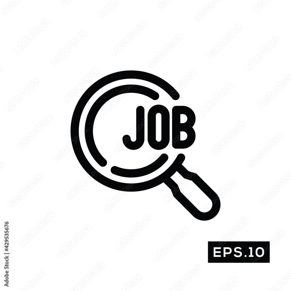 Job Recruitment line Icon. Find Job Icon Vector Illustration Template For Web and Mobile Job Recruitment line Icon. Find Job Icon Vector Illustration Template For Web and Mobile