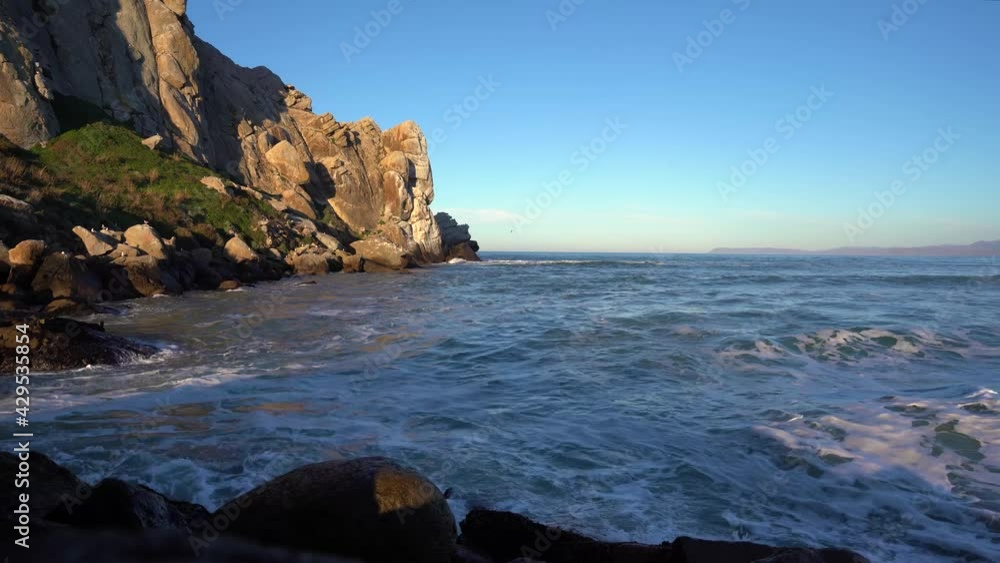 Ocean waves crashing on rocks, Big Sur, California. Static shot Ocean waves crashing on rocks, Big Sur, California. Static shot