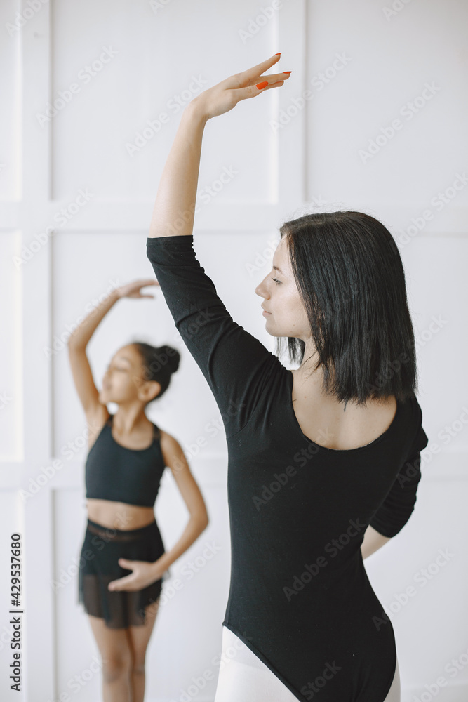 African little girl is studying ballet African little girl is studying ballet