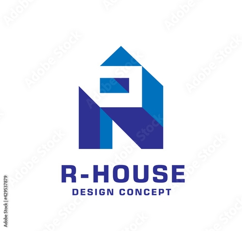 modern initial letter R with roofing style. real estate logo concept
