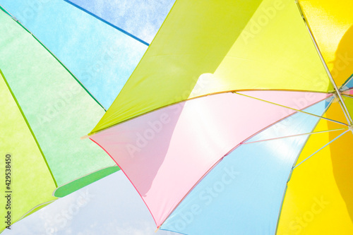 pastel beach umbrellas