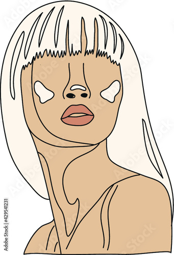 Abstract Woman Minimal Portrait Illustration