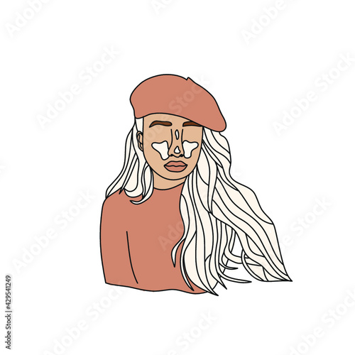 Abstract Woman Minimal Portrait Illustration