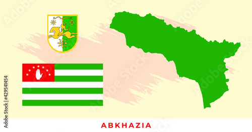 National map of Abkhazia, Vector flag of Abkhazia, Abkhazia map, illustration flag size vector of Abkhazia.