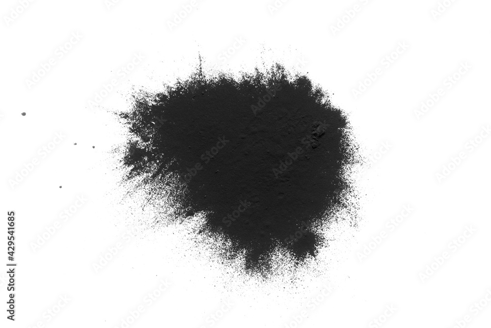 Black ink powder isolated on a white background. Black ink powder isolated on a white background.