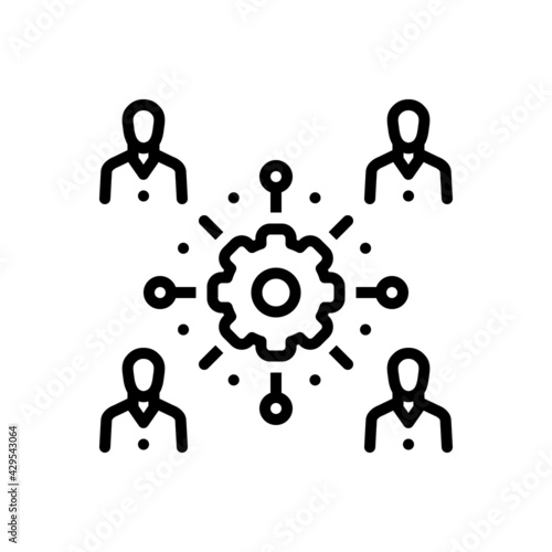 Black line icon for organizations