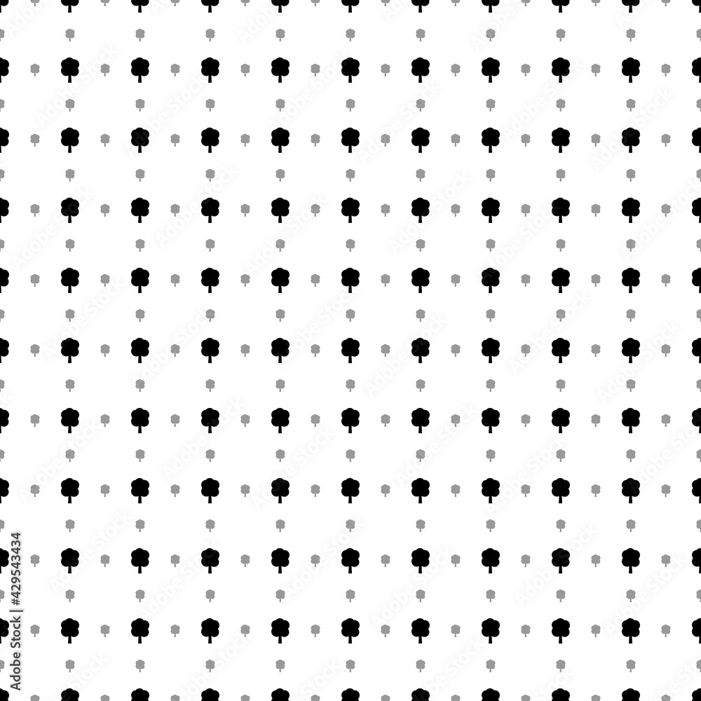 Square seamless background pattern from black tree symbols are different sizes and opacity. The pattern is evenly filled. Vector illustration on white background Square seamless background pattern from black tree symbols are different sizes and opacity. The pattern is evenly filled. Vector illustration on white background