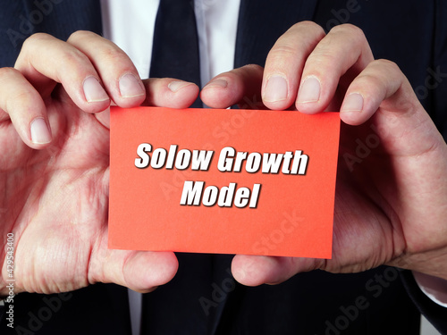  Financial concept meaning Solow Growth Model with phrase on the piece of paper. photo