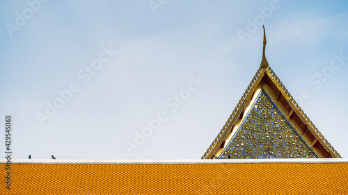 Roof and Part of Buddhist sanctuary. Thai Temple. photo