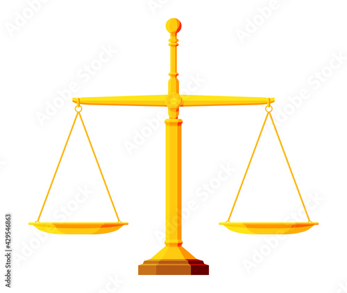 Gold scales on white background.