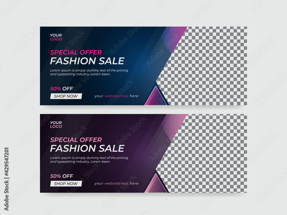 Fashion social media banner and  web template.